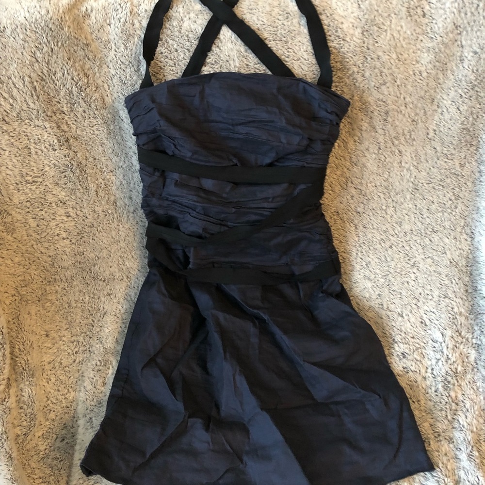 Navy and black mini dress
